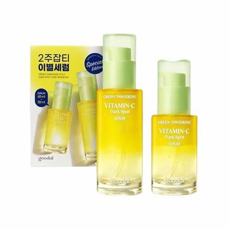 Goodal Green Tangerine Vita C Dark Spot Serum Set (50ml+31ml=🎁Special Gift Set) – Korean Skincare